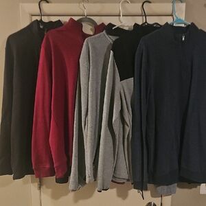 Men's Zip-Up Sweater Collection - Black, Red, Gray, and Navy